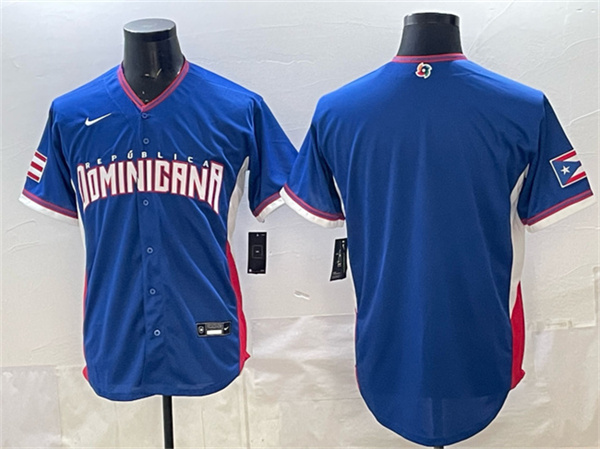 Dominican Republic Baseball Blank Royal 2026 World Baseball Classic Stadium Stitched Jersey