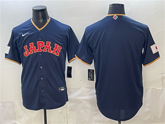 Japan Baseball Blank Navy 2026 World Baseball Classic Road Stadium Stitched Jersey