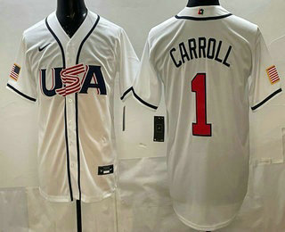 USA #1 Corbin Carroll White 2026 World Baseball Classic Cool Base Jersey