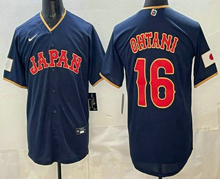 Japan #16 Shohei Ohtani Navy 2026 World Baseball Classic Cool Base Jersey