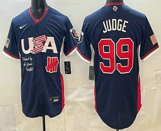 USA Undefeated #99 Aaron Judge Navy 2026 World Baseball Classic Cool Base Jersey