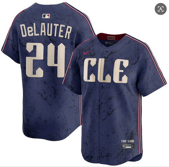 Cleveland Guardians #24 Chase DeLauter Navy 2024 City Connect Limited Stitched Jersey