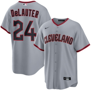 Cleveland Guardians #24 Chase DeLauter Gray Cool Base Limited Stitched Baseball Jersey