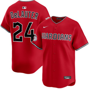 Cleveland Guardians #24 Chase DeLauter Red Cool Base Stitched Baseball Jersey