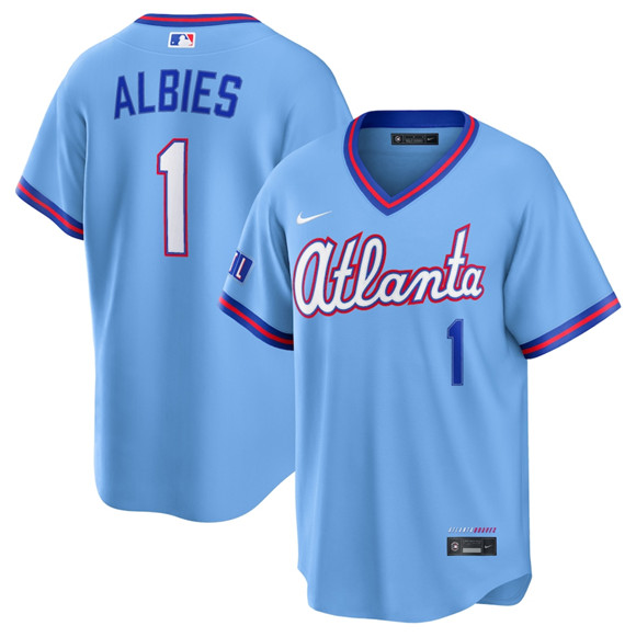 Atlanta Braves #1 Ozzie Albies Powder Blue 2026 City Connect Stadium Stitched Baseball Jersey