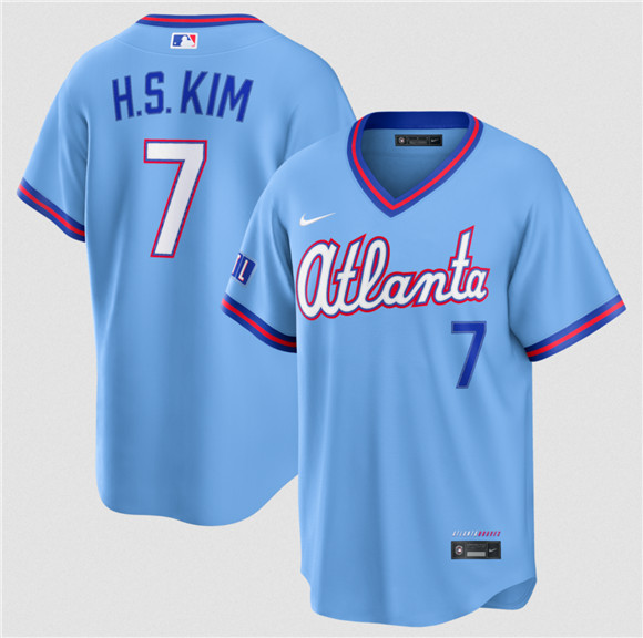 Atlanta Braves #7 Ha-Seong Kim Powder Blue 2026 City Connect Stadium Stitched Baseball Jersey
