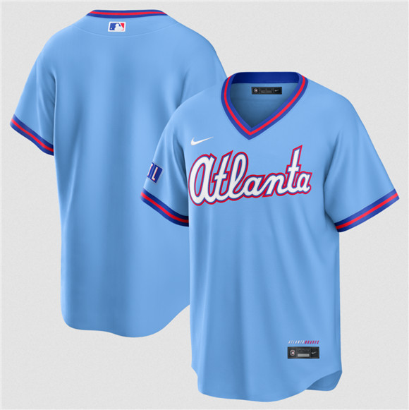 Atlanta Braves Blank Powder Blue 2026 City Connect Stadium Stitched Baseball Jersey