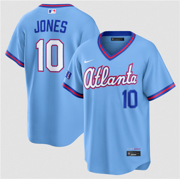 Atlanta Braves #10 Chipper Jones Powder Blue 2026 City Connect Stadium Stitched Baseball Jersey