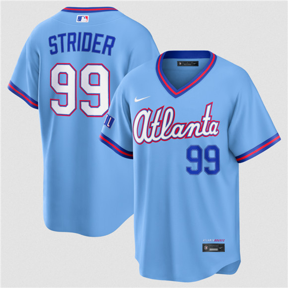 Atlanta Braves #99 Spencer Strider Powder Blue 2026 City Connect Stadium Stitched Baseball Jersey