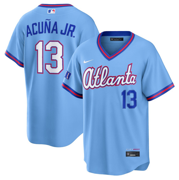 Atlanta Braves #13 Ronald Acu?a Jr. Powder Blue 2026 City Connect Stadium Stitched Baseball Jersey