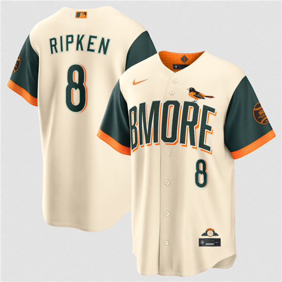 Baltimore Orioles #8 Cal Ripken Jr Natural 2026 City Connect Stadium Stitched Baseball Jersey