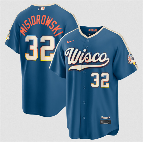 Milwaukee Brewers #32 Jacob Misiorowski Mineral Blue 2026 City Connect Stadium Stitched Stitched Baseball Jersey Milwaukee Brewers #32 Jacob Misiorowski Mineral Blue 2026 City Connect Stadium Stitched Stitched Baseball Jersey