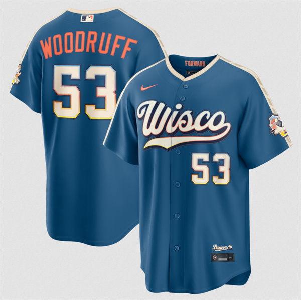 Milwaukee Brewers #53 Brandon Woodruff Mineral Blue 2026 City Connect Stadium Stitched Stitched Baseball Jersey
