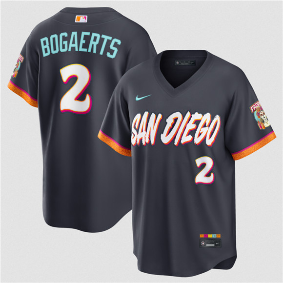 San Diego Padres #2 Xander Bogaerts Obsidian 2026 City Connect Stadium Limited Stitched Baseball Jersey