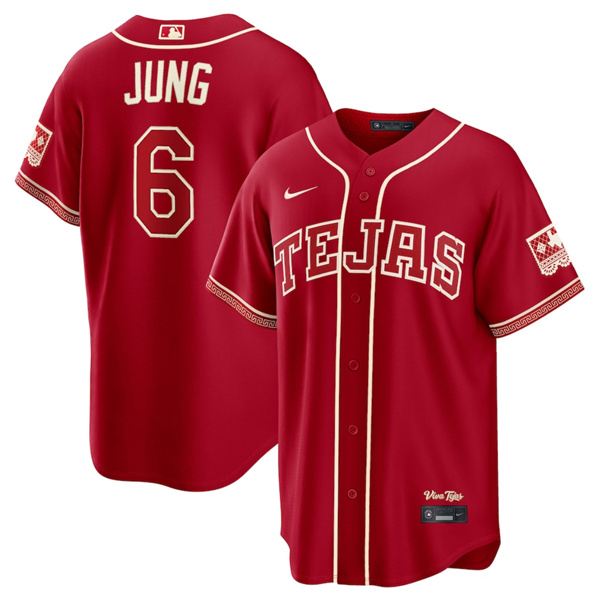 Texas Rangers #6 Josh Jung Red 2026 City Connect Stadium Stitched Baseball Jersey