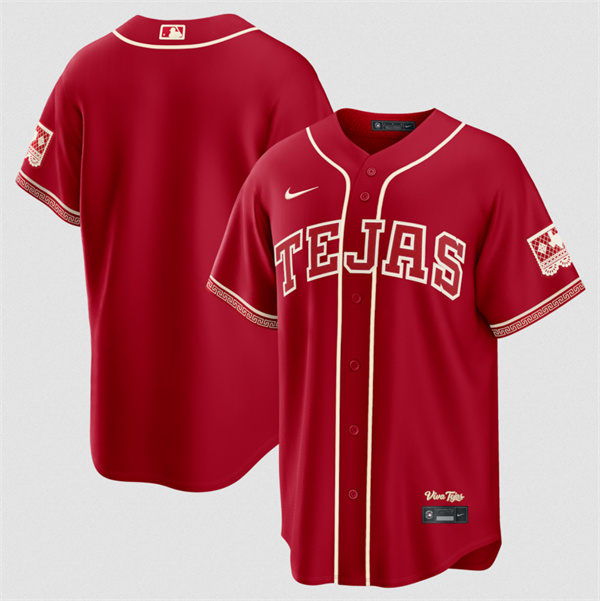 Texas Rangers Blank Red 2026 City Connect Stadium Stitched Baseball Jersey