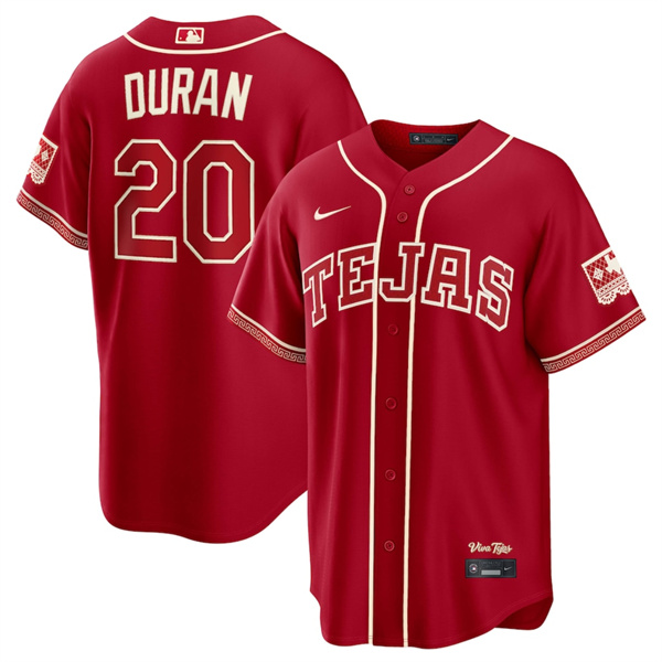 Texas Rangers #20 Ezequiel Dur??n Red 2026 City Connect Stadium Stitched Baseball Jersey