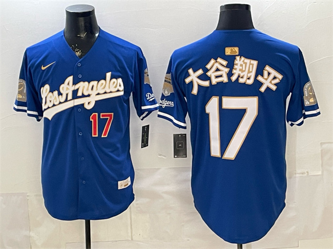 Los Angeles Dodgers #17 ??????? Royal 2026 Gold Collection 9x & B2B Champs Patch Stitched Baseball Jersey