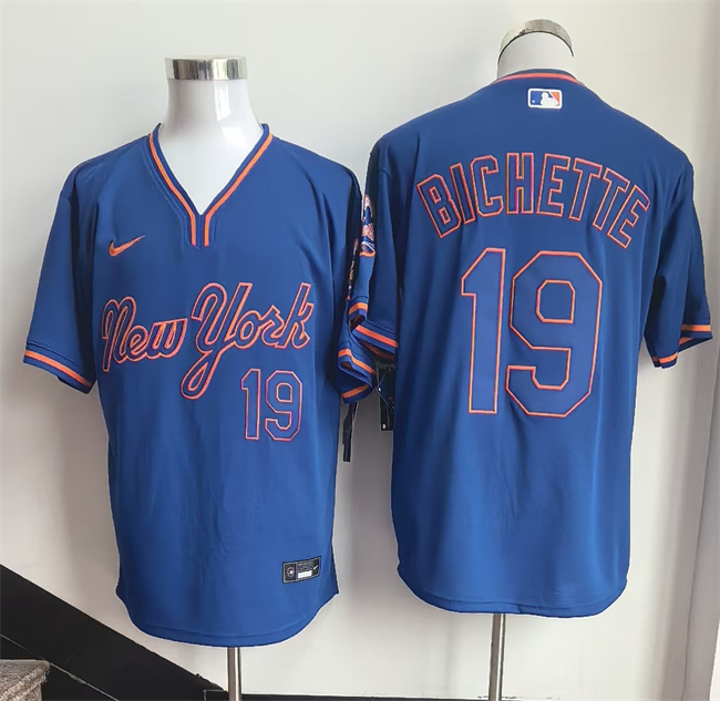New York Mets #19 Bo Bichette Blue Stitched Baseball Jersey