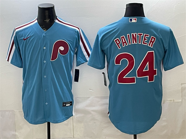 Philadelphia Phillies #24 Andrew Painter Blue Cool Base Stitched Jersey