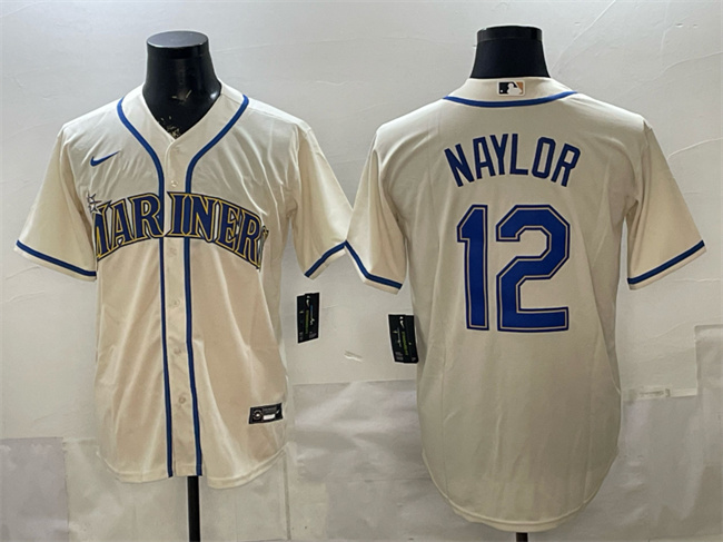 Seattle Mariners #12 Josh Naylor Cream Alternate Stitched Baseball Jersey