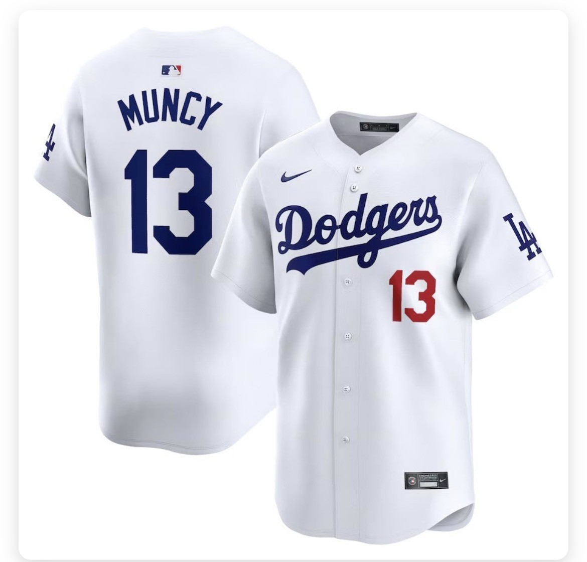 Los Angeles Dodgers #13 Max Muncy Blue Stitched MLB Cool Base Nike Jersey