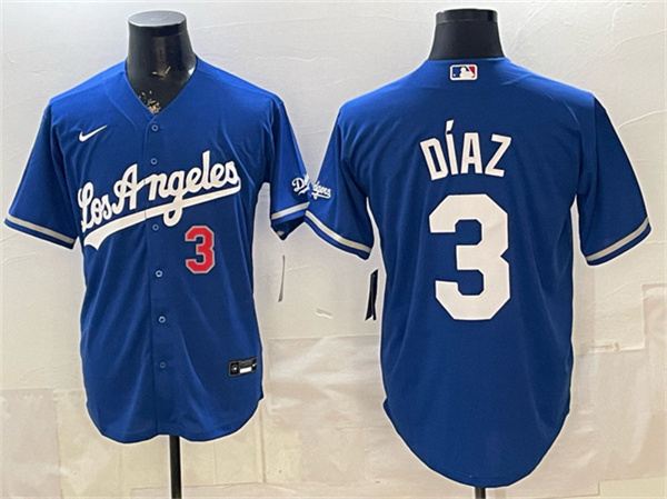 Los Angeles Dodgers #3 Edwin D??az Royal Alternate Stadium Stitched Baseball Jersey
