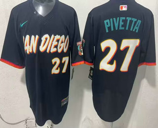 San Diego Padres #27 Nick Pivetta Black 2026 City Connect Stadium Jersey