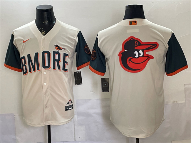 Baltimore Orioles Team Big Logo Natural 2026 City Connect Stadium Stitched Baseball Jersey