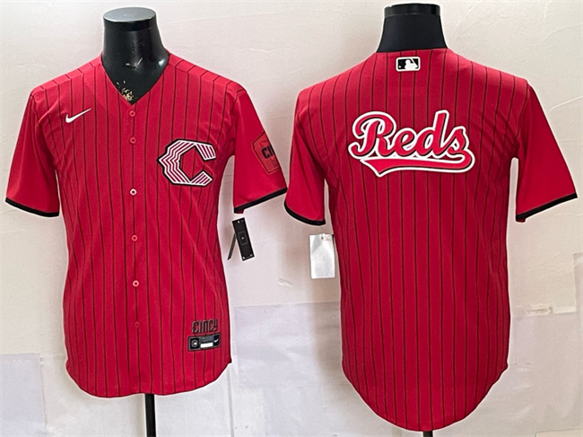 Cincinnati Reds Team Big Logo Red 2026 City Connect Stadium Stitched Baseball Jersey