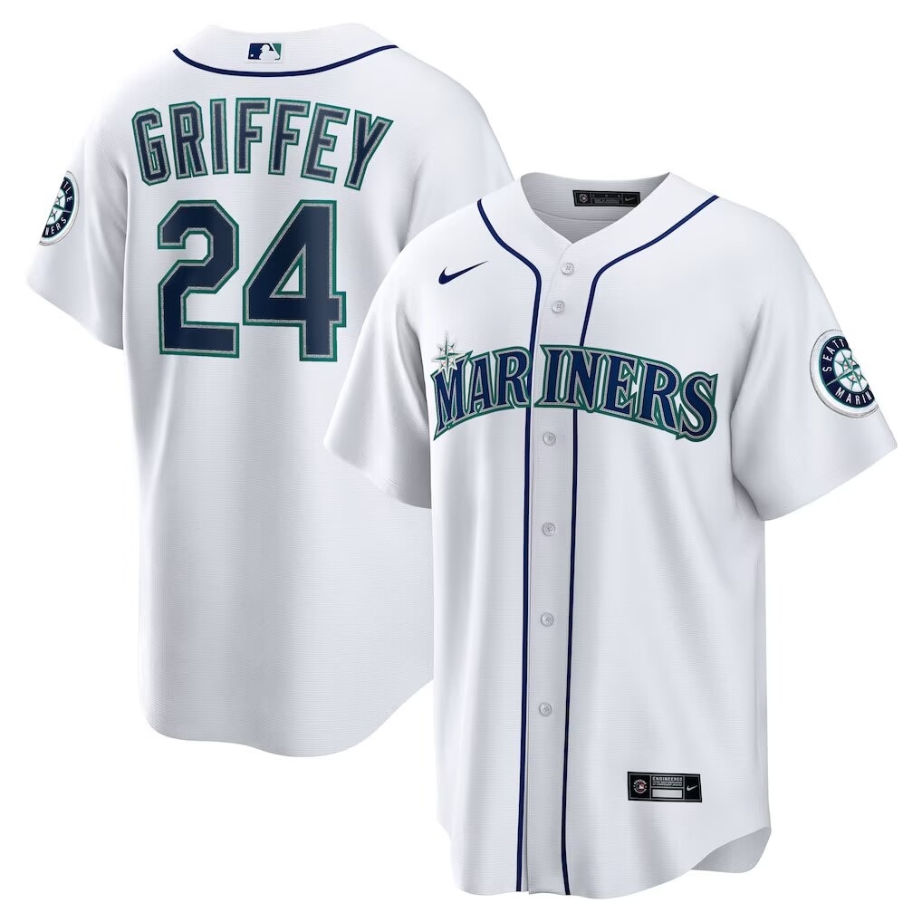 Seattle Mariners #24 Ken Griffey Jr. White Cool Base Jersey