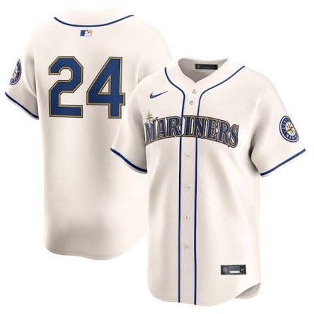 Seattle Mariners #24 Ken Griffey Jr. Cream Cool Base Jersey