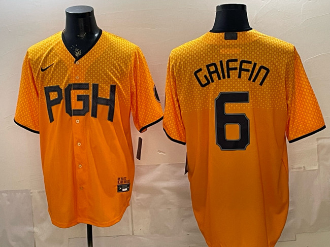Pittsburgh Pirates #6 Konnor Griffin Gold City Connect Stitched Jersey Pittsburgh Pirates #6 Konnor Griffin Gold City Connect Stitched Jersey