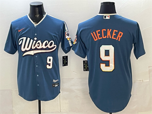Milwaukee Brewers #9 Bob Uecker Mineral Blue 2026 City Connect Stadium Stitched Baseball Jersey Milwaukee Brewers #9 Bob Uecker Mineral Blue 2026 City Connect Stadium Stitched Baseball Jersey