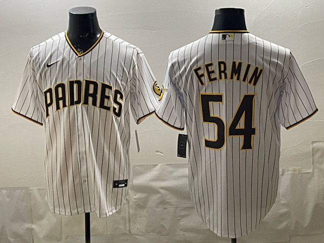 San Diego Padres #54 Freddy Fermin White Cool Base Stitched Baseball Jersey San Diego Padres #54 Freddy Fermin White Cool Base Stitched Baseball Jersey