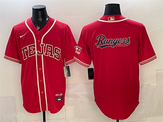Texas Rangers Team Big Logo Red 2026 City Connect Stadium Stitched Baseball Jersey
