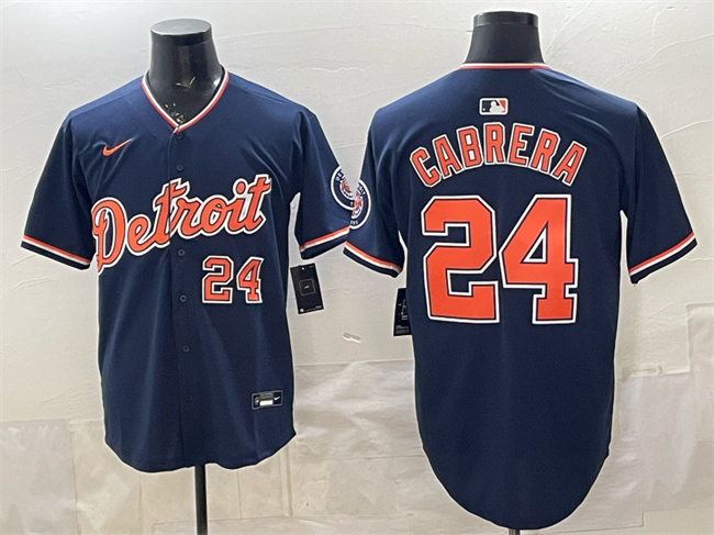Detroit Tigers #24 Miguel Cabrera Navy 2026 Alternate Vapor Premier Limited Stitched Baseball Jersey