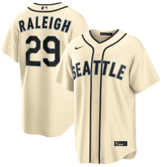 Seattle Mariners #29 Cal Raleigh Cream Alternate Stitched Baseball Jersey