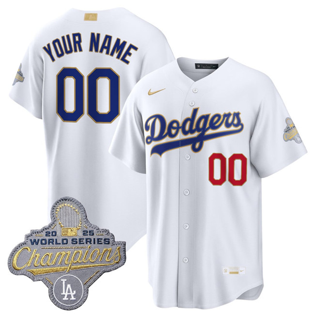 Los Angeles Dodgers ACTIVE PLAYER Custom White 2026 Gold Collection Stadium Stitched Baseball Jersey
