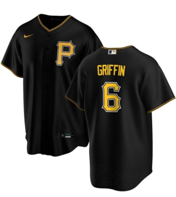 Pittsburgh Pirates #6 Konnor Griffin Black Cool Base Stitched Baseball Jersey