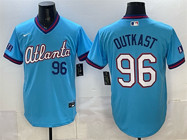 Atlanta Braves #96 OutKast Powder Blue 2026 City Connect Stadium Stitched Baseball Jersey Atlanta Braves #96 OutKast Powder Blue 2026 City Connect Stadium Stitched Baseball Jersey