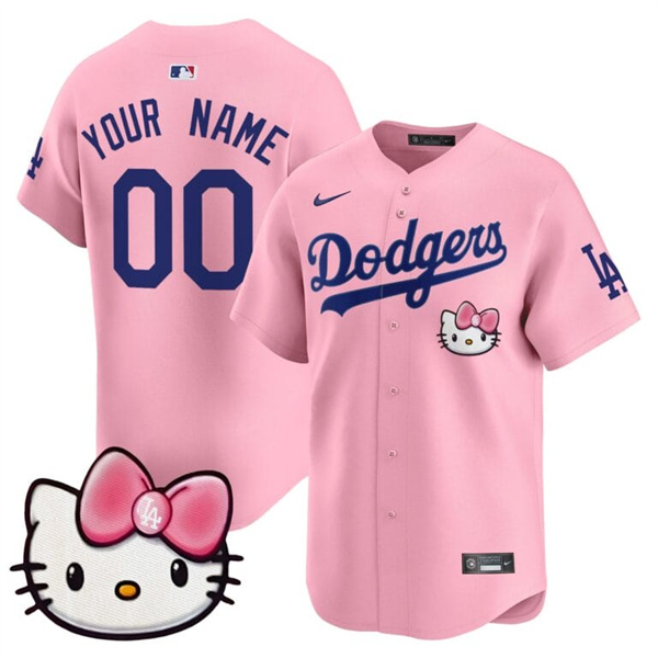 Los Angeles Dodgers ACTIVE PLAYER Custom Pink 2025 Hello Kitty Vapor Premier Limited Stitched Baseball Jersey