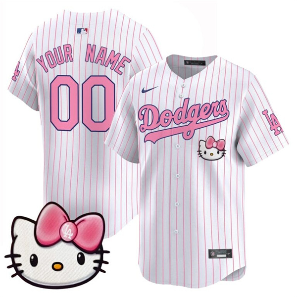 Los Angeles Dodgers ACTIVE PLAYER Custom Pinstripe 2025 Hello Kitty Vapor Premier Limited Stitched Baseball Jersey