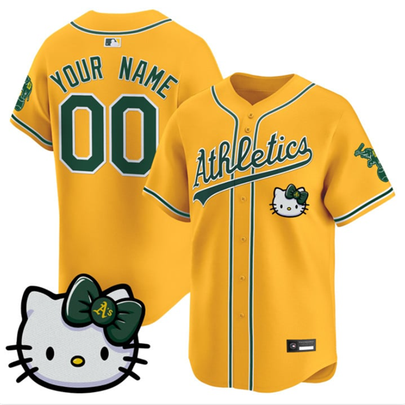 Oakland Athletics Active Player Custom Gold Hello Kitty Vapor Premier Limited Stitched Baseball Jersey