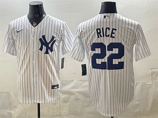 New York Yankees #22 Ben Rice White Home Stitched Baseball Jersey New York Yankees #22 Ben Rice White Home Stitched Baseball Jersey