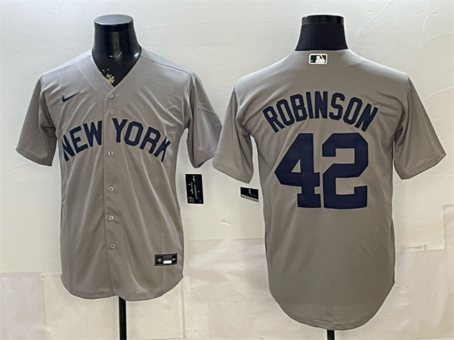 New York Yankees #42 Jackie Robinson Grey Stitched Baseball Jersey New York Yankees #42 Jackie Robinson Grey Stitched Baseball Jersey