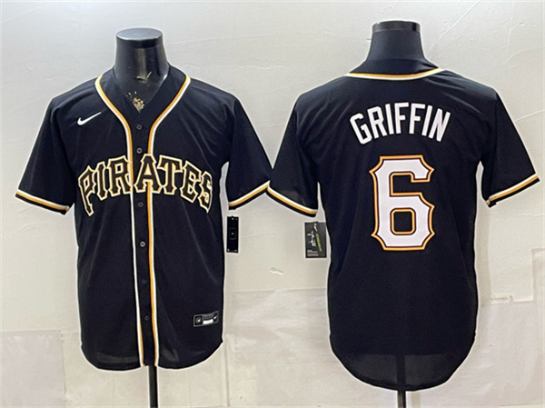 Pittsburgh Pirates #6 Konnor Griffin 2026 Fashion Black Out Stitched Baseball Jersey Pittsburgh Pirates #6 Konnor Griffin 2026 Fashion Black Out Stitched Baseball Jersey