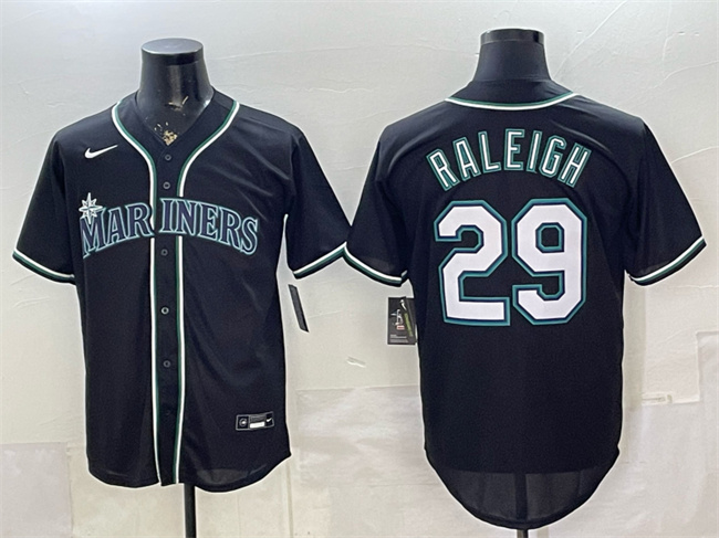 Seattle Mariners #29 Cal Raleigh 2026 Fashion Replica Black Out Stitched Baseball Jersey