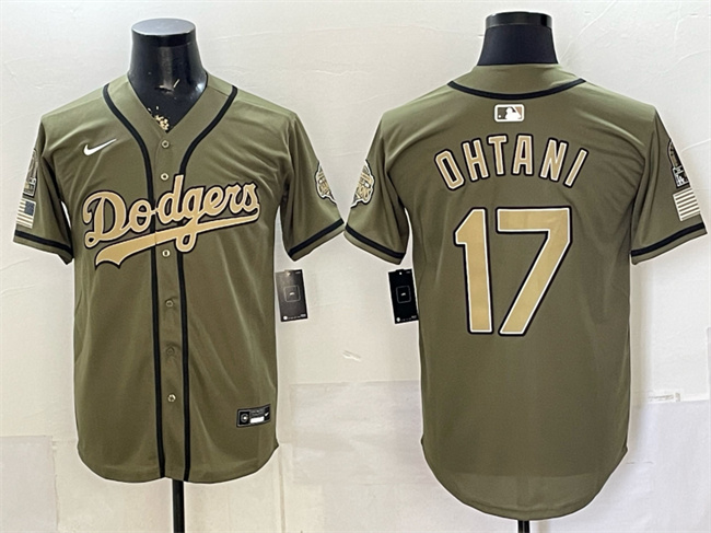 Los Angeles Dodgers #17 Shohei Ohtani Olive 2026 Armed Forces Day Stitched Baseball Jersey