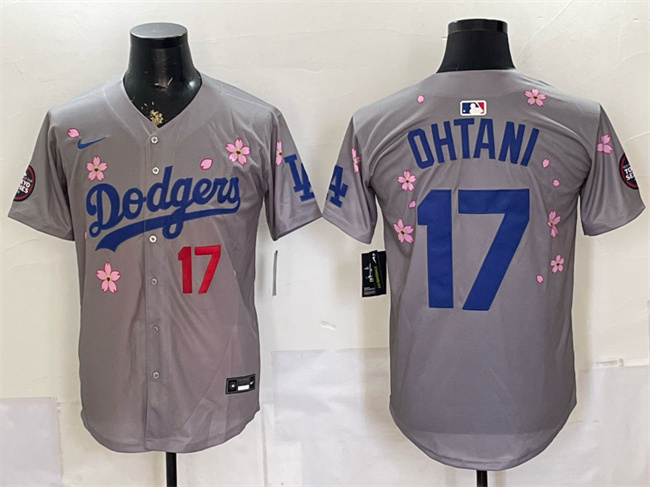 Los Angeles Dodgers #17 Shohei Ohtani Grey 2025 Tokyo Series Limited Stitched Baseball Jersey